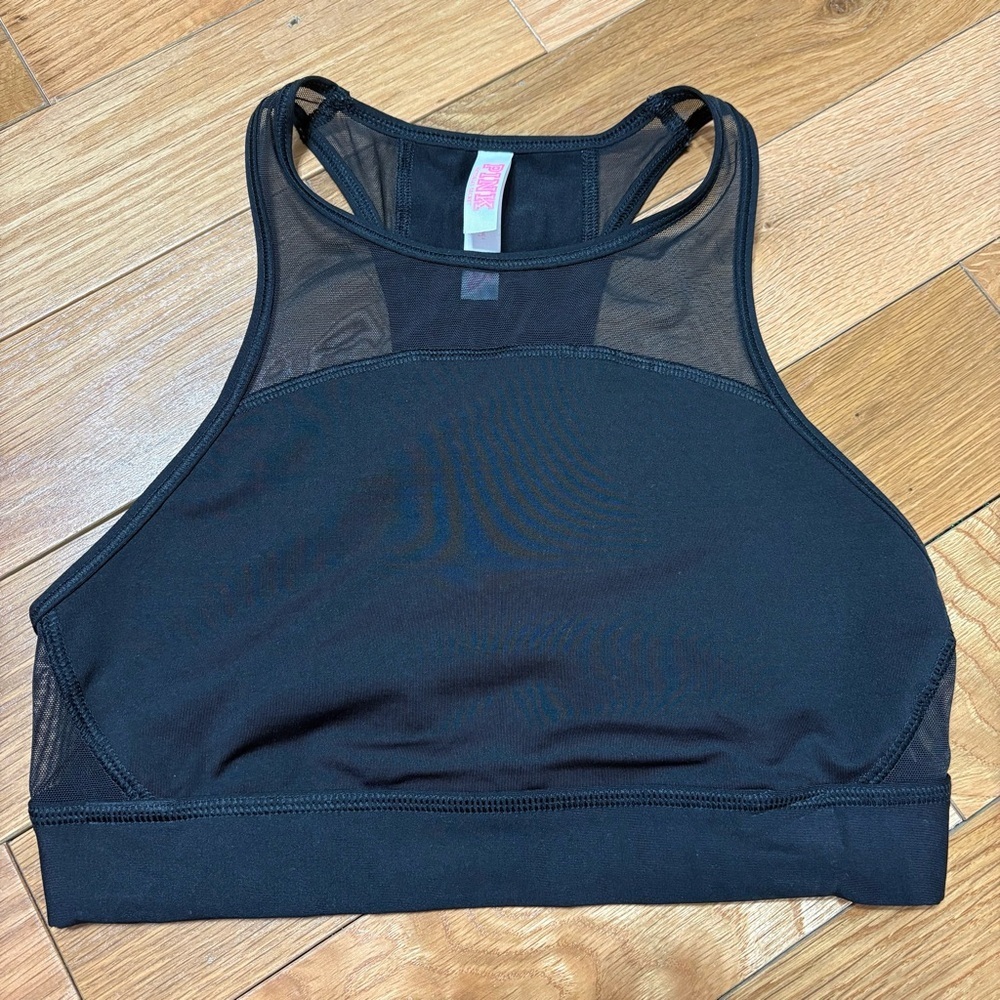 VS Pink Black Racerback Sports Bra Size Small